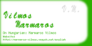 vilmos marmaros business card